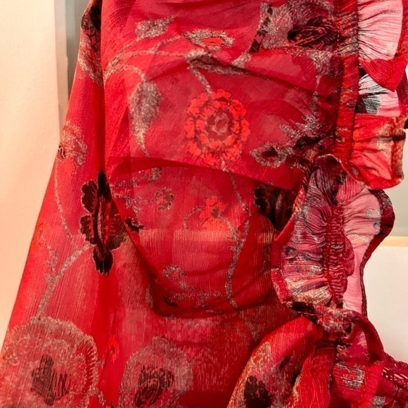 FREE PEOPLE Intimately red floral bodysuit. Size M - Picture 5 of 8